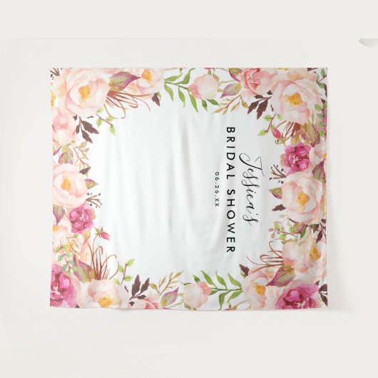 Hintergrund des rustikalen Brautparty Wandteppich (Vorderseite (Horizontal))