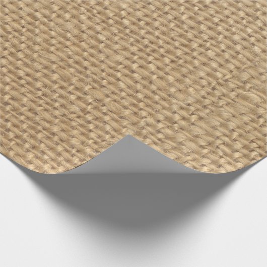 Hintergrund des rustikalen Burlap-Musters Geschenkpapier (Ecke)