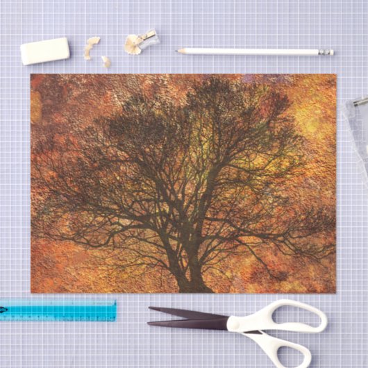 Hintergrund des rustikalen Herbstbaums Seidenpapier (Handwerk)