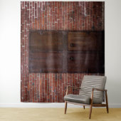 Hintergrund des rustikalen Party mit rotem Ziegelh Wandteppich (Beispiel)