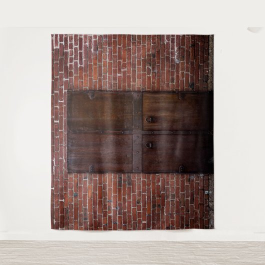 Hintergrund des rustikalen Party mit rotem Ziegelh Wandteppich (Vorderseite)