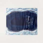 Hintergrund des Saphire Blue Geode Shower Foto Wandteppich (Vorderseite (Horizontal))