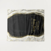 Hintergrund des Schwarz-weißen Foto Geode-Duschvor Wandteppich (Vorderseite (Horizontal))