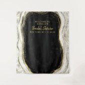 Hintergrund des Schwarz-weißen Foto Geode-Duschvor Wandteppich (Vorderseite)