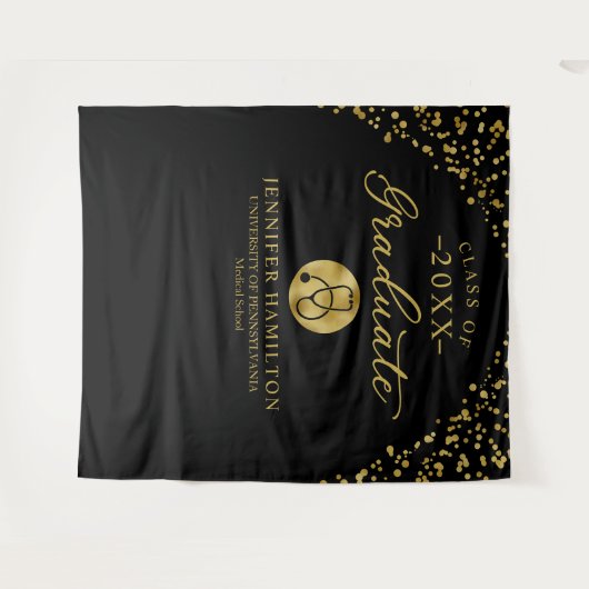 Hintergrund des Schwarzen Abschlusses in der Mediz Wandteppich (Vorderseite (Horizontal))