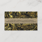 Hintergrund des schwarzen, goldgelben Marmor Visitenkarte (Rückseite)
