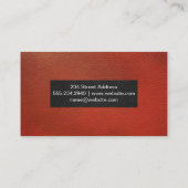 Hintergrund des schwarzen roten Leders Visitenkarte (Rückseite)