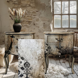 Hintergrund des Shabby Chic Schwarz & Beige Gezwit Seidenpapier