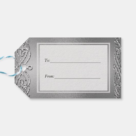 Hintergrund des Silver Shimmer-Glitzer Geschenkanhänger (Rückseite Horizontal)