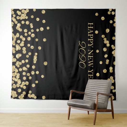 Hintergrund des Silvester Party Gold Glitzer Confe Wandteppich (Beispiel (Horizontal))