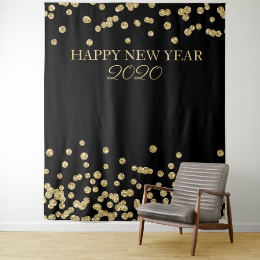 Hintergrund des Silvester Party Gold Glitzer Confe Wandteppich (Beispiel)