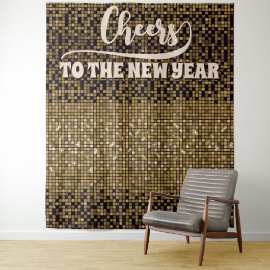 Hintergrund des Silvesterabends Groovy Disco Foto Wandteppich (Beispiel)