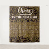 Hintergrund des Silvesterabends Groovy Disco Foto Wandteppich (Vorderseite)