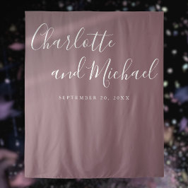 Hintergrund des Skript Mauve Wedding Foto Booth Wandteppich