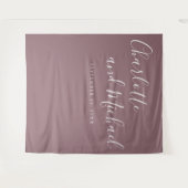 Hintergrund des Skript Mauve Wedding Foto Booth Wandteppich (Vorderseite (Horizontal))