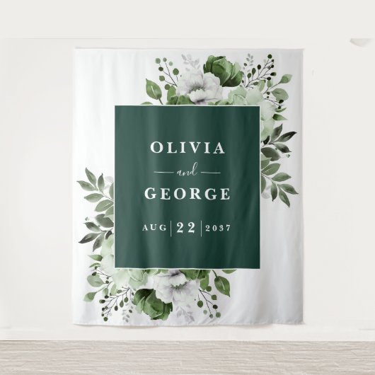 Hintergrund des smaragdgrünen Fotos Wandteppich (Vorderseite)