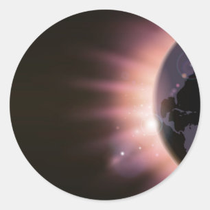 Hintergrund des Sonnenaufgangs Runder Aufkleber