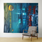 Hintergrund des Spuk Halloween-Party im Creepy Hou Wandteppich (Beispiel (Horizontal))