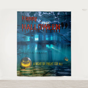 Hintergrund des Spuk Halloween-Party im Creepy Hou Wandteppich