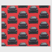 Hintergrund des SUV-Autos mit schwarzem Elektrofah Geschenkpapier (Flach)