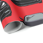 Hintergrund des SUV-Autos mit schwarzem Elektrofah Geschenkpapier (Rolleneckpunkt)