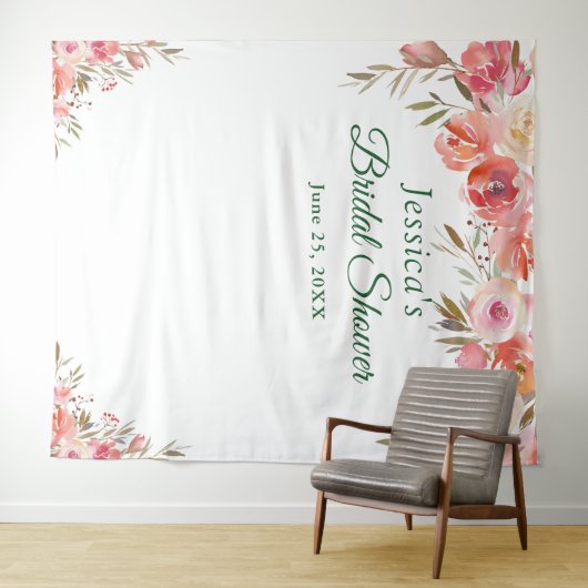 Hintergrund des Sweet Blush Brautparty Foto Wandteppich (Beispiel (Horizontal))