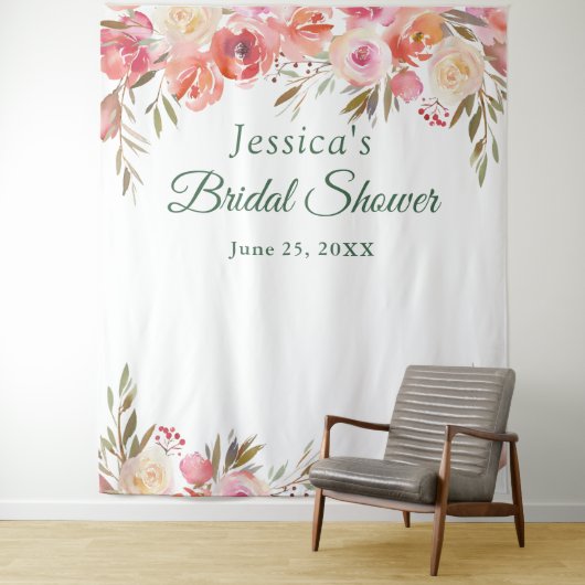 Hintergrund des Sweet Blush Brautparty Foto Wandteppich (Beispiel)