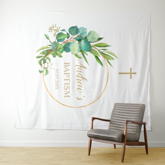 Hintergrund des Taufens - Eukalyptusgrün Wandteppich (Beispiel (Horizontal))