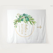 Hintergrund des Taufens - Eukalyptusgrün Wandteppich (Vorderseite (Horizontal))