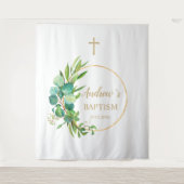 Hintergrund des Taufens - Eukalyptusgrün Wandteppich (Vorderseite)