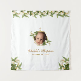 Hintergrund des Taufes Foto - Calla Lilies Gold Fl Wandteppich