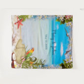 Hintergrund des tropischen Beach Floral Wedding Fo Wandteppich (Vorderseite (Horizontal))