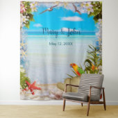 Hintergrund des tropischen Beach Floral Wedding Fo Wandteppich (Beispiel)