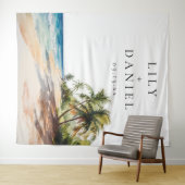 Hintergrund des tropischen Beach-Hochzeit-Fotos Wandteppich (Beispiel (Horizontal))