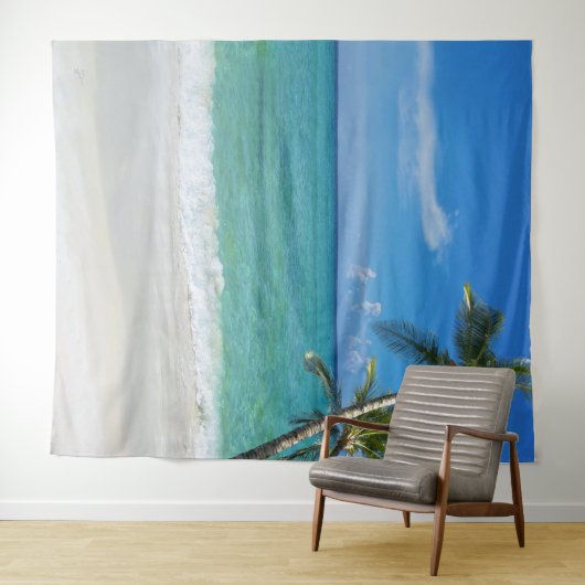 Hintergrund des tropischen Beach Palm Trees Wandteppich (Beispiel (Horizontal))