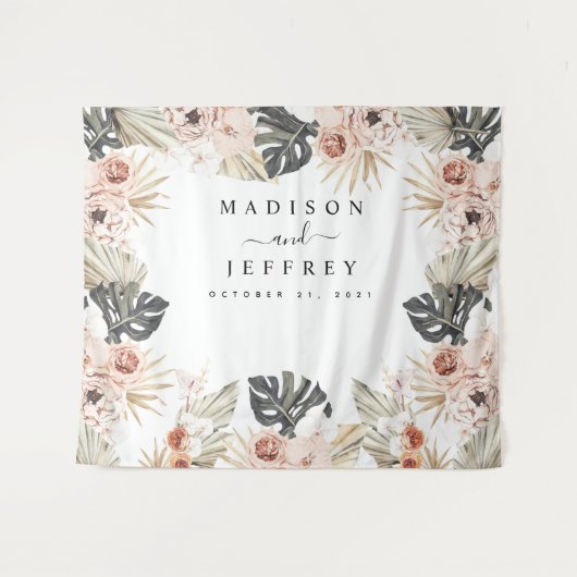 Hintergrund des tropischen Bohemisch getrockneten Wandteppich (Vorderseite (Horizontal))