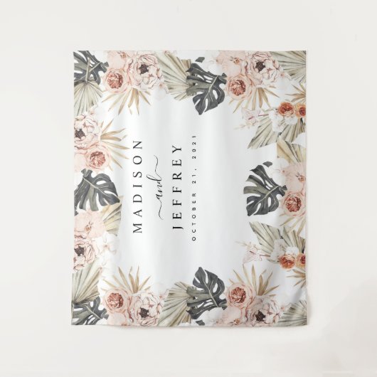 Hintergrund des tropischen Bohemisch getrockneten Wandteppich (Vorderseite)