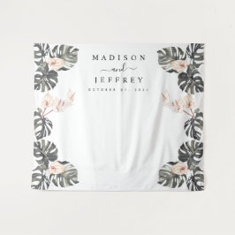 Hintergrund des tropischen Calla Lily Wedding Foto Wandteppich