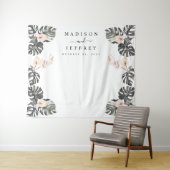 Hintergrund des tropischen Calla Lily Wedding Foto Wandteppich (Beispiel (Horizontal))