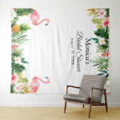 Hintergrund des tropischen Flamingo-Brautparty-Fot Wandteppich (Beispiel (Horizontal))