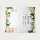 Hintergrund des tropischen Flamingo-Brautparty-Fot Wandteppich (Vorderseite (Horizontal))