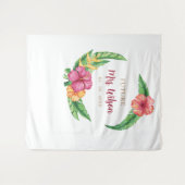 Hintergrund des tropischen Luau Hibiskus Brautpart Wandteppich (Vorderseite (Horizontal))