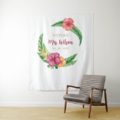 Hintergrund des tropischen Luau Hibiskus Brautpart Wandteppich (Beispiel)