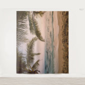 Hintergrund des tropischen Strandpalms Wandteppich (Vorderseite)