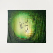 Hintergrund des verzauberten grünen Waldbaums und  Wandteppich (Vorderseite (Horizontal))