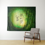 Hintergrund des verzauberten grünen Waldbaums und  Wandteppich (Beispiel (Horizontal))