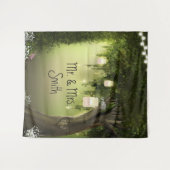 Hintergrund des verzauberten Waldöckerbaums Wandteppich (Vorderseite (Horizontal))