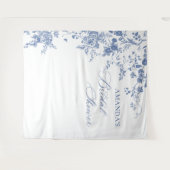 Hintergrund des viktorianischen blaublauen Brautpa Wandteppich (Vorderseite (Horizontal))