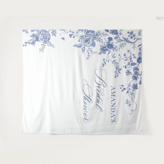 Hintergrund des viktorianischen blaublauen Brautpa Wandteppich (Vorderseite (Horizontal))