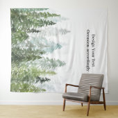 Hintergrund des Wandgemäldes des Pinienwaldes im W Wandteppich (Beispiel (Horizontal))